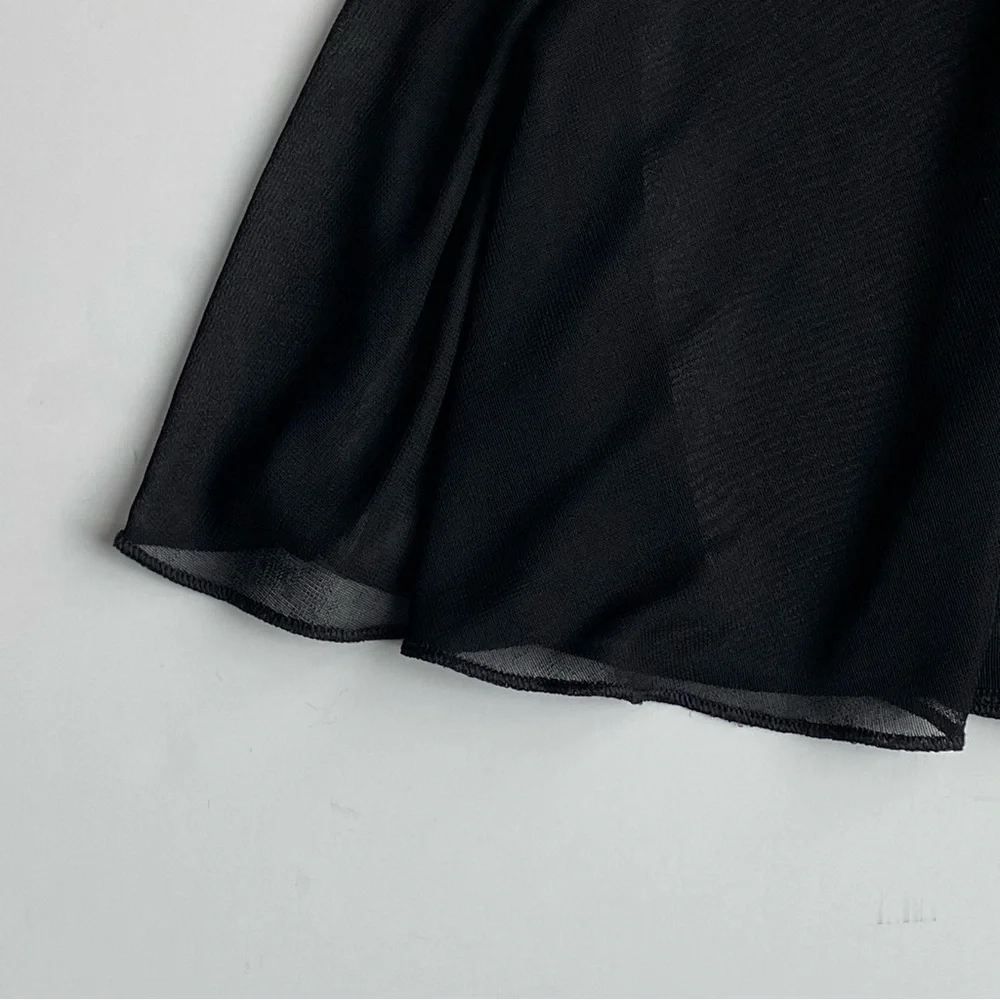 Black Ballet Skirt Size 6 6X Small Elastic Waist EUC Dance Flowy Girls Sheer